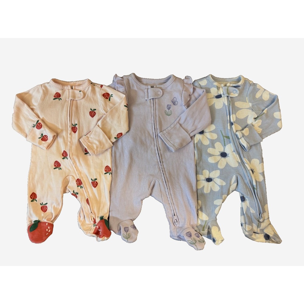 Child of Mine Baby Sleepers Girl Newborn Bundle Sleep N Plays Rompers Flowers